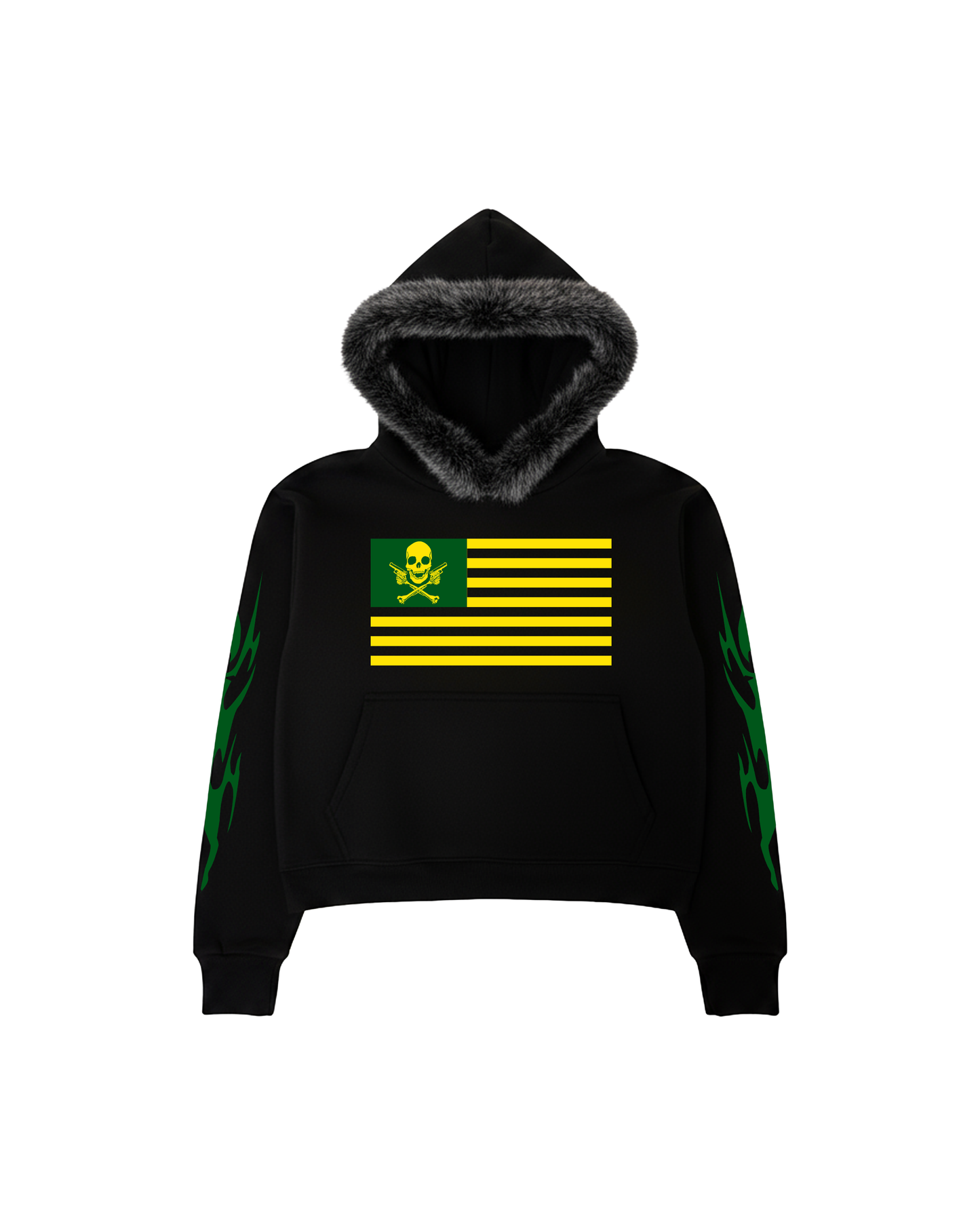 PISTOL USA FUR HOODIE BLACK