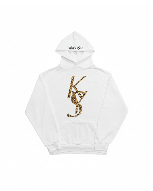 LEOPARD KILL YOURSELF WHITE HOODIE