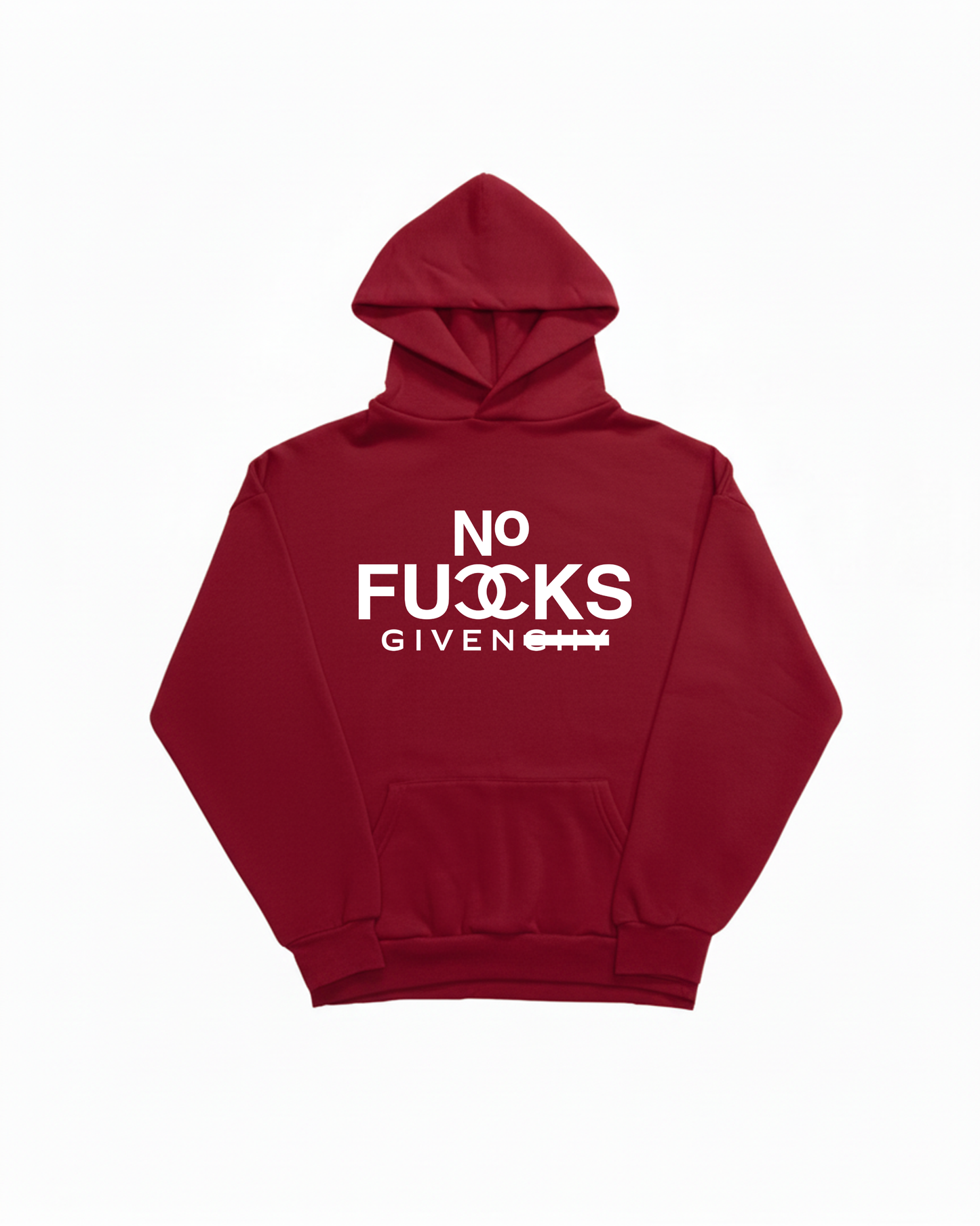 NO FUCKS GIVEN RED HOODIE