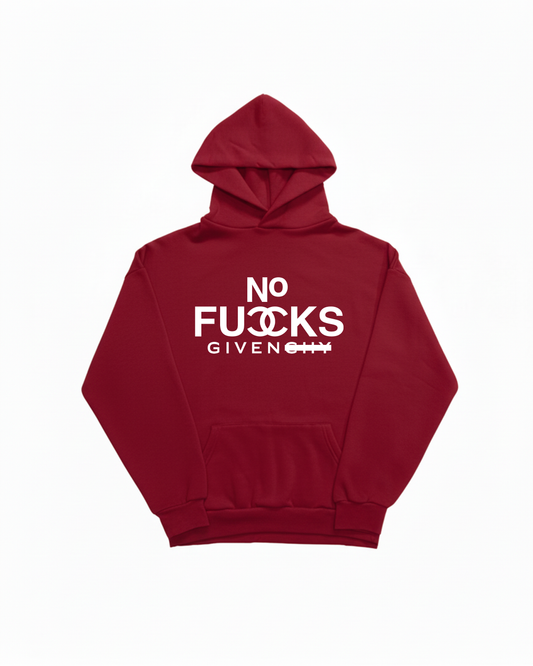 NO FUCKS GIVEN RED HOODIE
